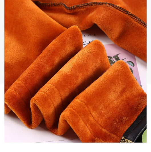 Pantalones de Cuero Gamuza Dorada Premium para Chicas Talla Plus - Image 6