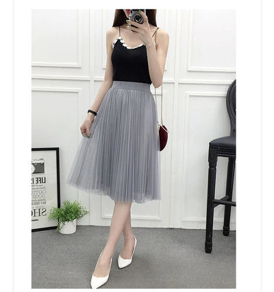 Falda Hada Cintura Alta Slim Tul Versátil - Image 13
