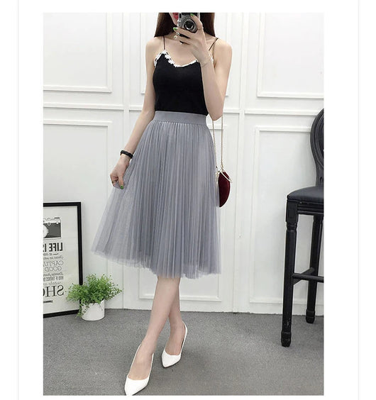 Falda Hada Cintura Alta Slim Tul Versátil - Image 13