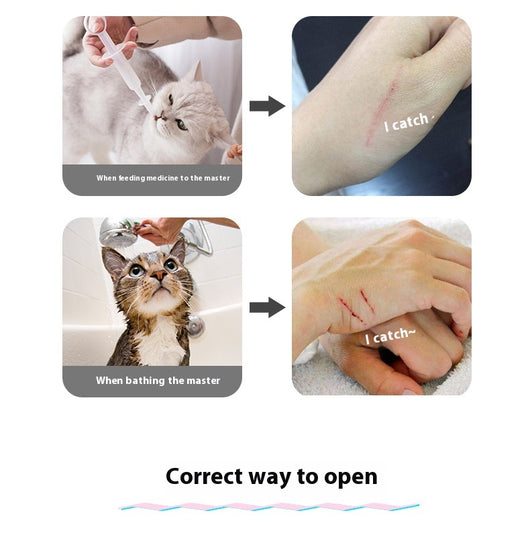 Four teal rubber cat paw covers with white hook-and-loop straps and paw print details, designed for anti-scratch protection. - Image 11