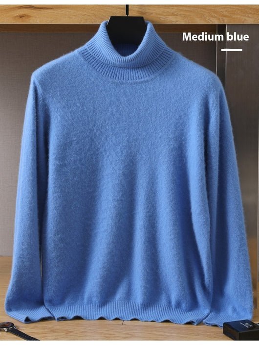 Suéter Pullover de Cuello Alto Holgado en Visón para Hombre - Invierno - Image 31