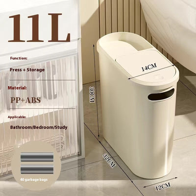Basurero Compacto con Tapa para Baño - Contenedor de Almacenamiento Estrecho - Image 12