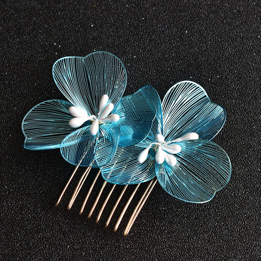 Peineta Nupcial de Flores Doradas - Accesorio de Ensueño para Novia - Image 21
