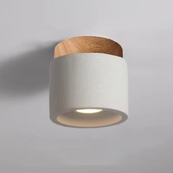 Lámpara de Techo Estilo Japonés con Estructura de Cemento y Diseño Silencioso