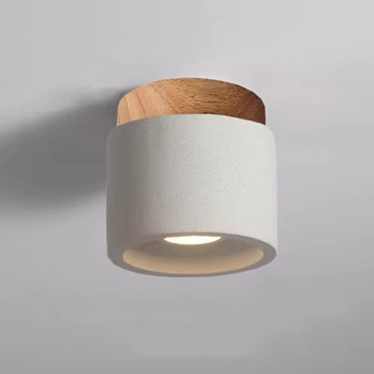 Lámpara de Techo Estilo Japonés con Estructura de Cemento y Diseño Silencioso