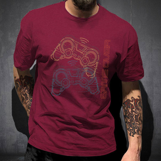 Playera Gamer con Estampado de Letras Creativas - Cuello Redondo Unisex - Image 8