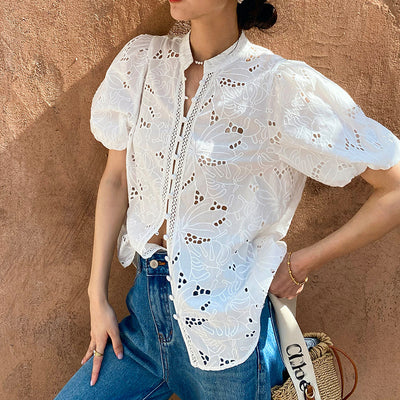 Blusa de Algodón con Bordados para Mujer - Image 6