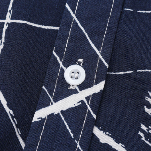 Camisa Casual Manga Corta con Cuello y Estampado a Cuadros para Hombre - Image 12