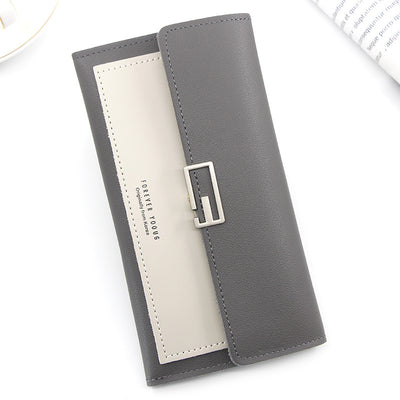 Billetera Clutch Tri-Fold con Cierre de Hebilla y Monedero Multi-Tarjetas - Image 12