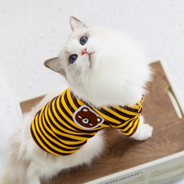 Ropa Ligera a Rayas para Mascotas - Gatos y Perros Pequeños