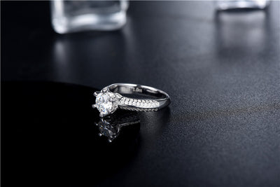 Anillo de Plata 925 para Mujer con Diamante de Seis Puntas - Image 10