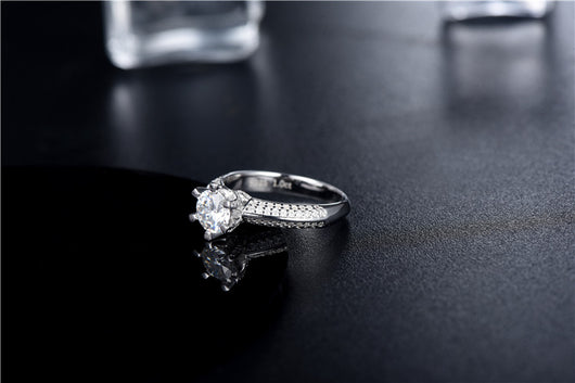 Anillo de Plata 925 para Mujer con Diamante de Seis Puntas - Image 10