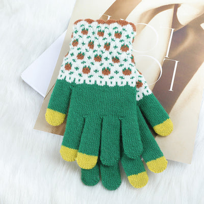 Guantes Tejidos de Invierno con Contraste de Colores y Forro Polar para Mujer - Image 59