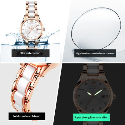 Reloj Elegante para Mujer Cerámica Resistente al Agua Diseño Minimalista - Image 4