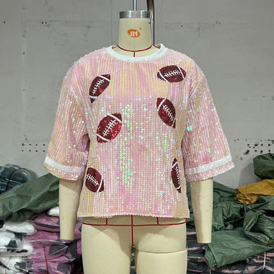 Blusa Deportiva con Lentejuelas - Corte Holgado y Casual - Image 7