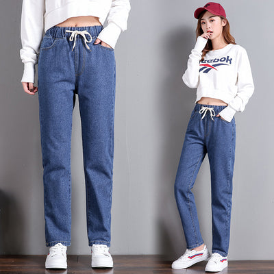 Pantalones Vaqueros Elásticos Cintura Alta con Cordones para Mujer - Image 9