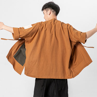 Bata Kimono Hanfu Suelta para Hombre Talla Grande - Estilo Dao - Image 12