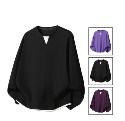 Playera de Manga Larga Mock Two-Piece para Hombre Talla Grande - Image 15