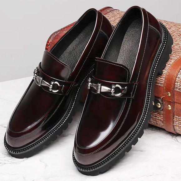 Zapatos Gommino con Hebilla Horse Street en Cuero Japonés Pulido para Hombre