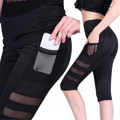 Pantalones Deportivos de Cintura Alta para Mujer con Bolsillos y Malla Transpirable - Image 12