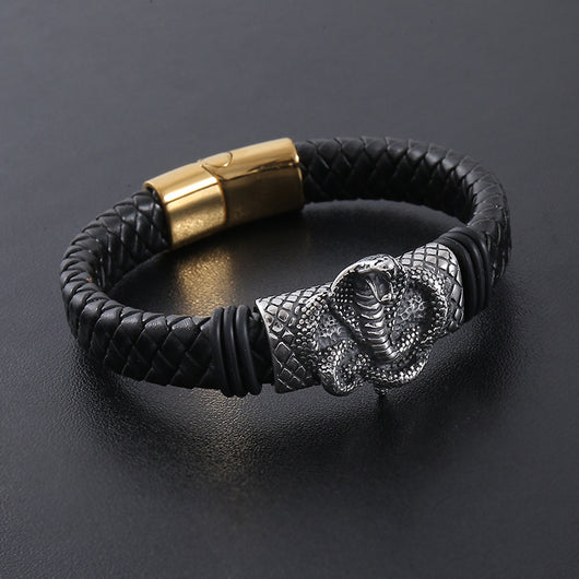 Pulsera de Cuero con Cierre Magnético y Animal Personalizado para Hombre - Image 5