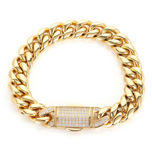 Collar y Pulsera Hip Hop Acero Inoxidable con Cierre de Resorte 12mm - Image 19