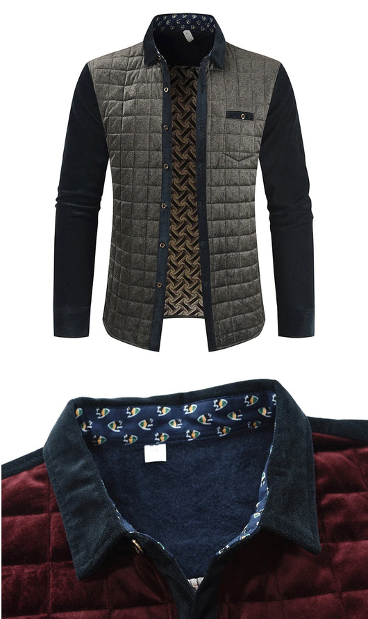 Abrigo de Cuadros en Bloques de Color para Hombre - Image 6