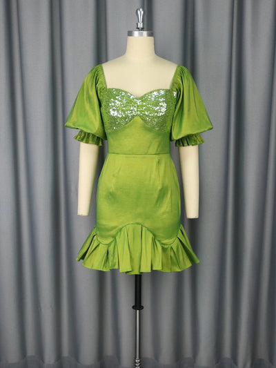 Vestido de Noche Elegante con Lentejuelas y Volantes - Image 6