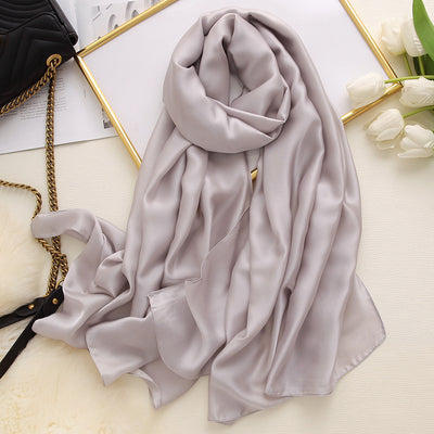 Pañuelo de Satén Liso Estilo Coreano para Mujer - Image 5