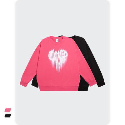 Sudadera de Pareja con Estampado Corazón Foam - Cuello Redondo y Puño Acanalado - Image 3