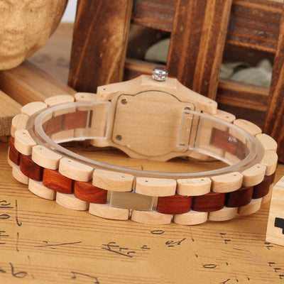 Reloj de Madera para Mujer con Bisel Octagonal y Diamantes - Image 13
