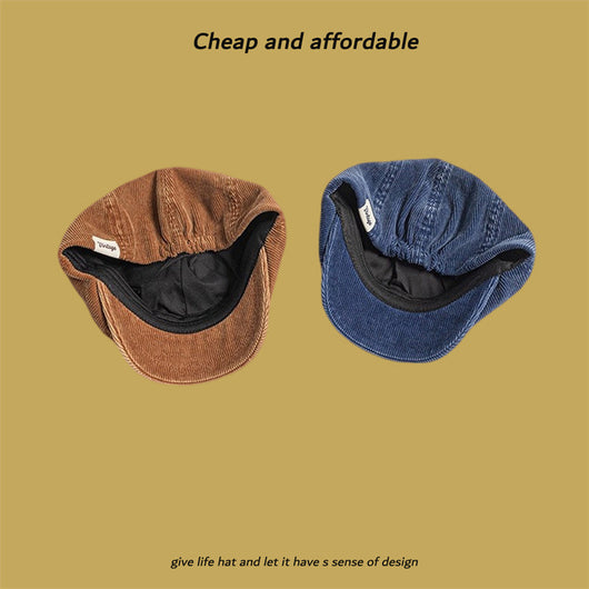 Gorra de Ocho Paneles Pana Hombre Estilo Retro Literario Japonés - Image 3