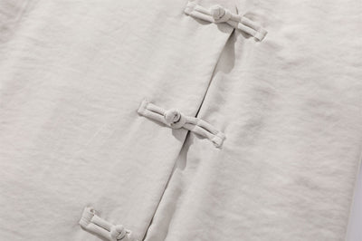 Camisa Corta Estilo Chino Tradicional con Botones de Rana para Hombre - Image 16