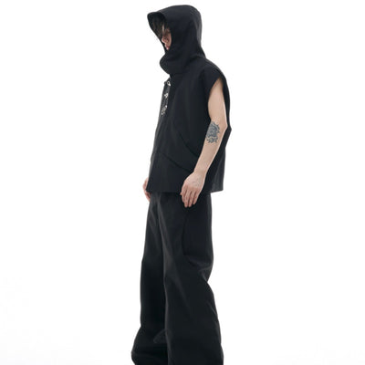 Chaleco Sin Mangas con Corte Tridimensional y Capucha - Image 10