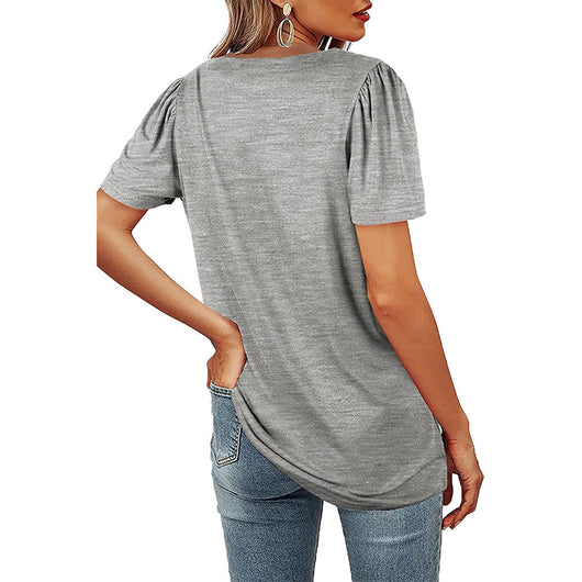 Camiseta de Cuello Cuadrado con Rayas Fruncidas para Mujer - Image 30