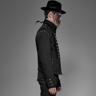 Chaleco Abrigo Steampunk Gótico con Mangas Removibles - Image 12