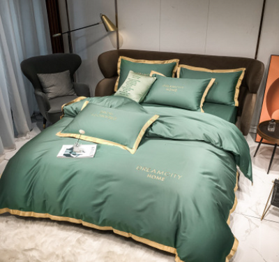 Juego de Cama Matrimonial Bordado Algodón Puro 4 Piezas Ala Ancha - Image 14