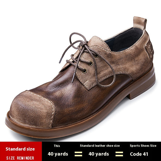 Zapatos de Cuero Genuino Hechos a Mano Estilo Británico Otoñal para Hombre - Image 7