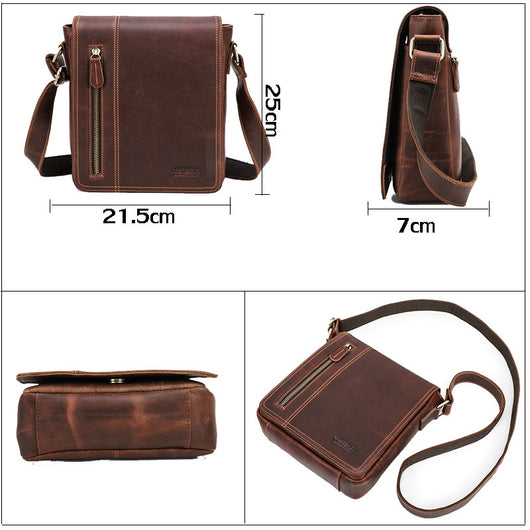 Bolso Bandolera Hombre Piel Crazy Horse Retro - Image 3