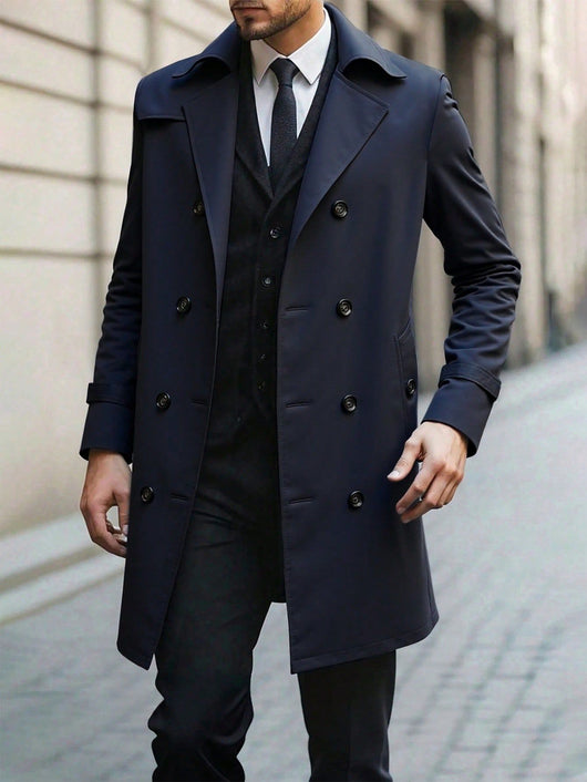 Abrigo Trench Doble Botonadura Casual para Hombre - Image 9