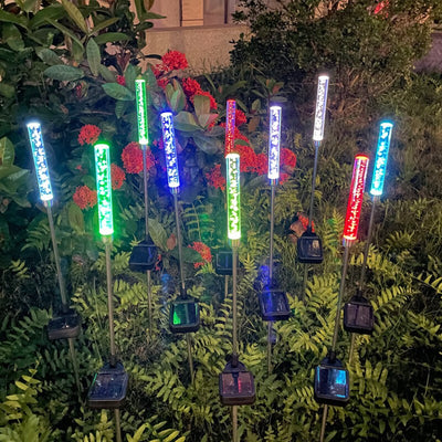 Lámpara Solar de Jardín con Burbujas de Cristal y Luz LED Intermitente - Image 5