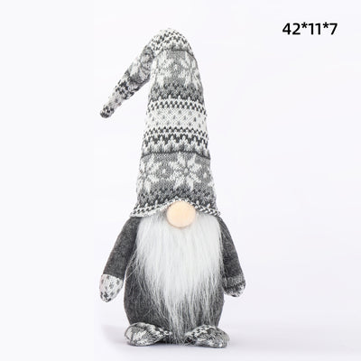Muñeca Navideña sin Rostro - Decoración Rústica de Lana para Ventanas - Image 2