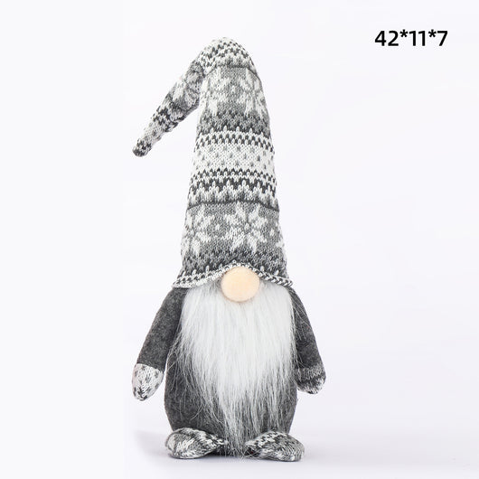 Muñeca Navideña sin Rostro - Decoración Rústica de Lana para Ventanas - Image 2