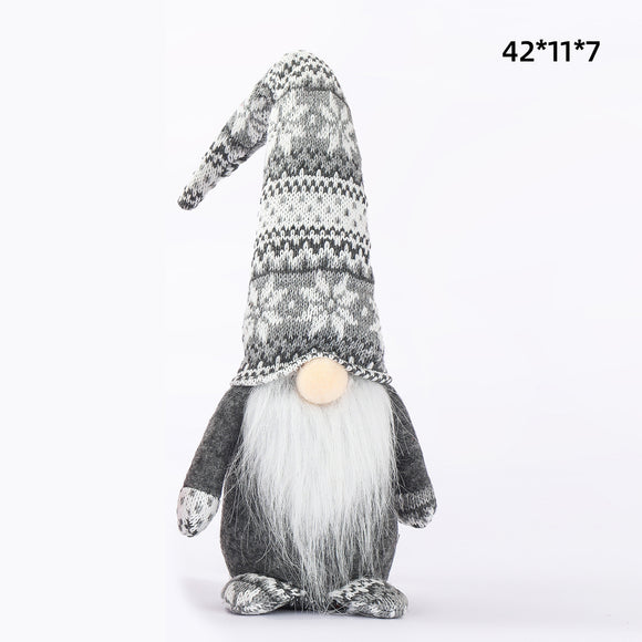 Muñeca Navideña sin Rostro - Decoración Rústica de Lana para Ventanas