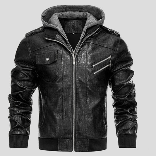 Abrigo de Cuero PU con Estilo Personalizado para Hombre