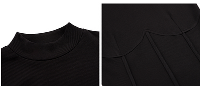 Polera Cuello Alto Negra de Punto para Mujer - Image 19