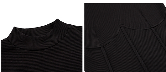 Polera Cuello Alto Negra de Punto para Mujer - Image 19