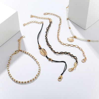 Juego de 5 Pulseras Tobilleras Trenzadas Multicapa - Image 16