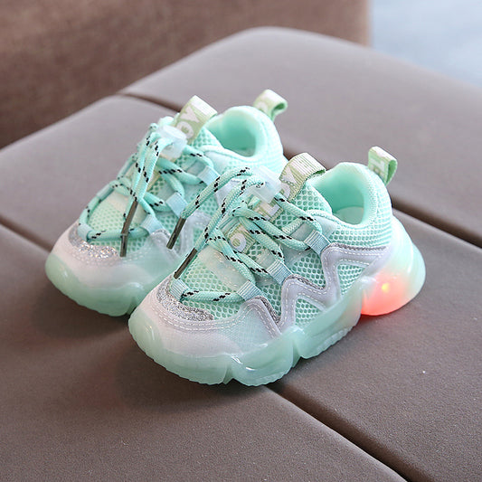 Zapatillas Deportivas Iluminadas para Niñas - Cordones Suela Blanda