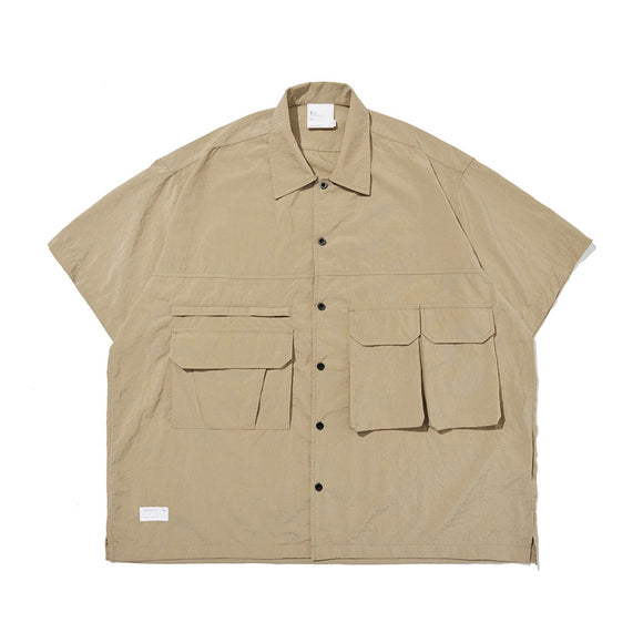 Camisa de Trabajo Retro Estilo Japonés Manga Corta para Verano
